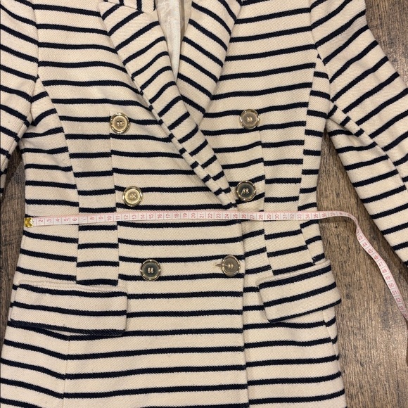 Zara Dark Blue and White Striped Blazer - Picture 13 of 13